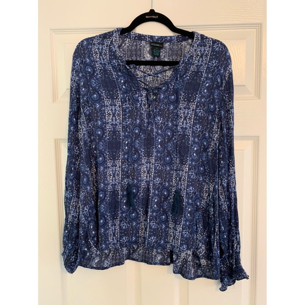 Blue bohemian blouse